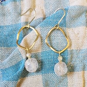 Quartz Drop Organic Earrings